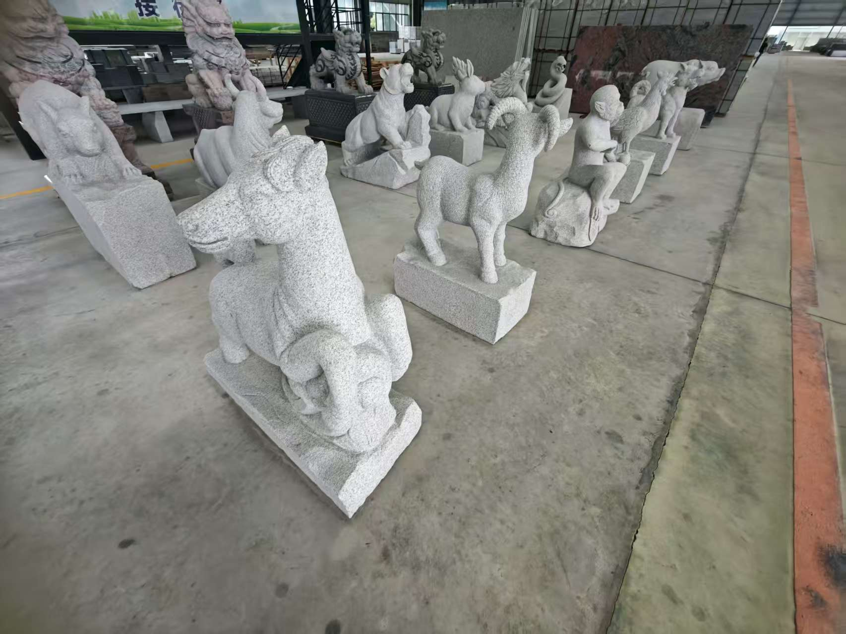 宿州芝麻白雕刻 十二生肖 异形雕刻