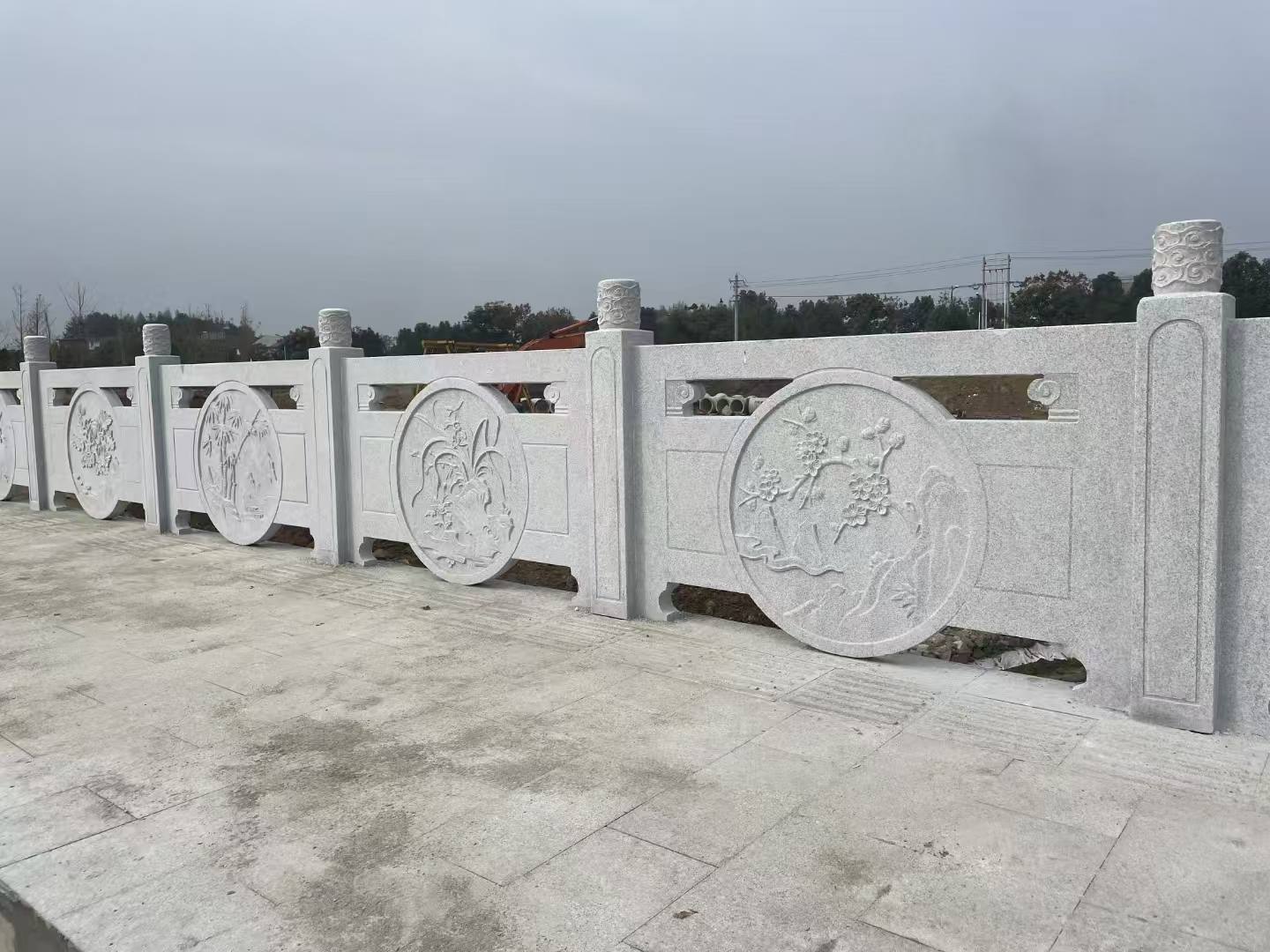宿州芝麻白河道栏杆 石材栏杆